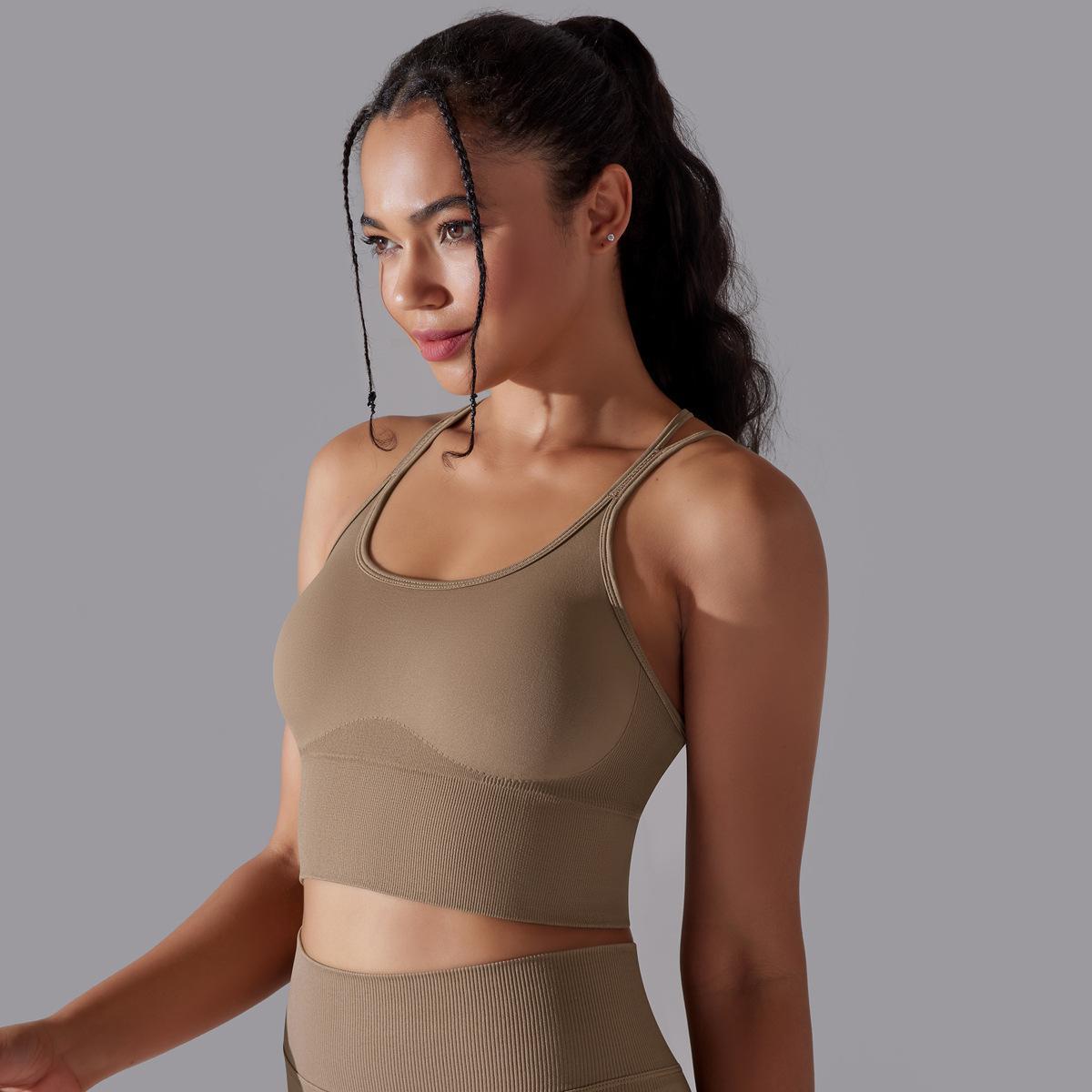 Cross back high support sports bra
