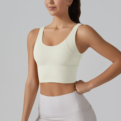 Seamless deep back sports bra