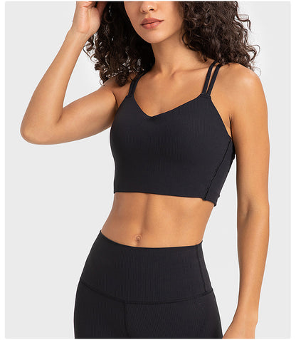 Cross back sports bra