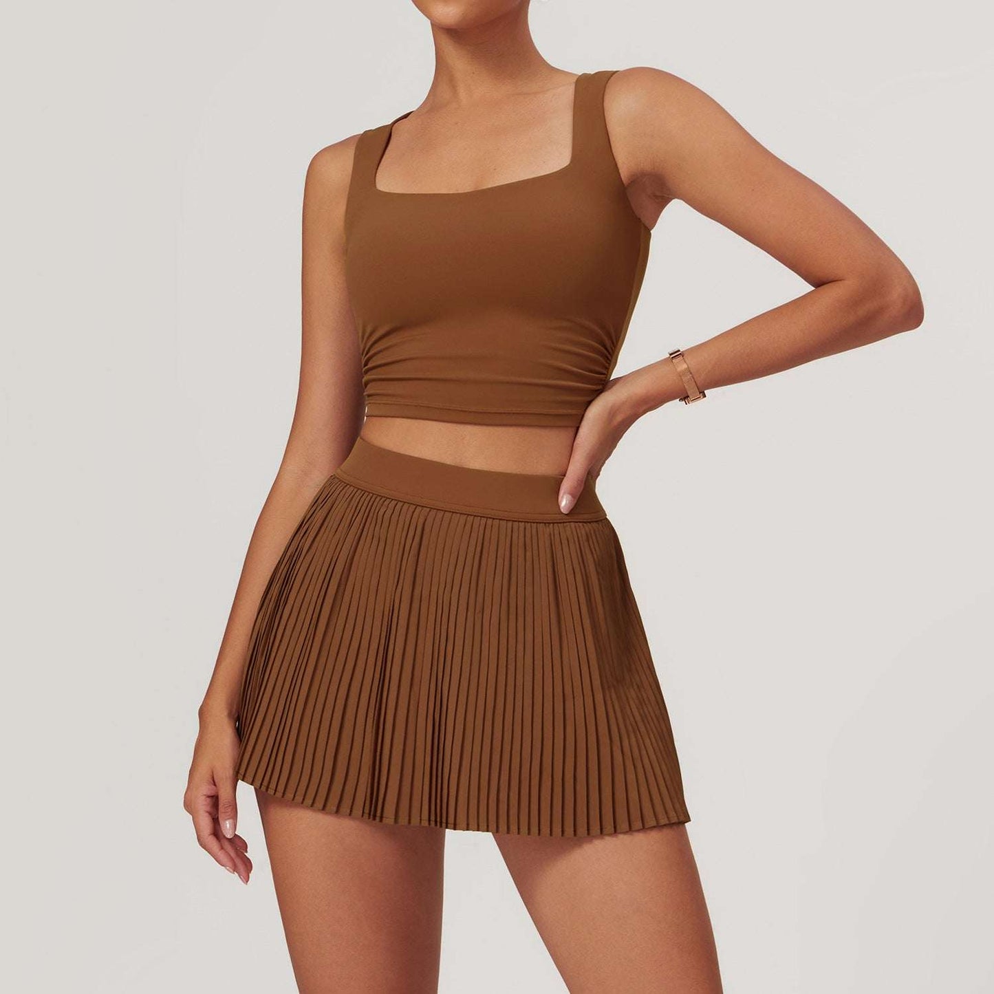 Vest Short Skirt Birch Tea Brown