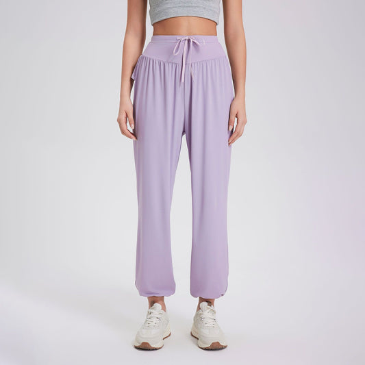 High Waist Drawstring Trousers