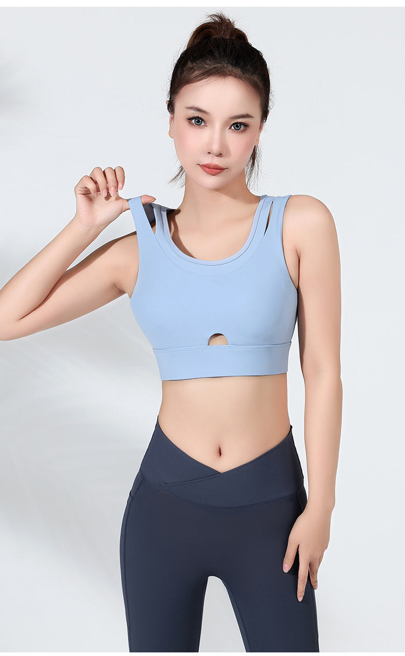 Double strap high support bra
