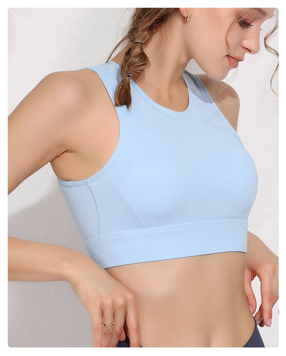 Cross back high support bra