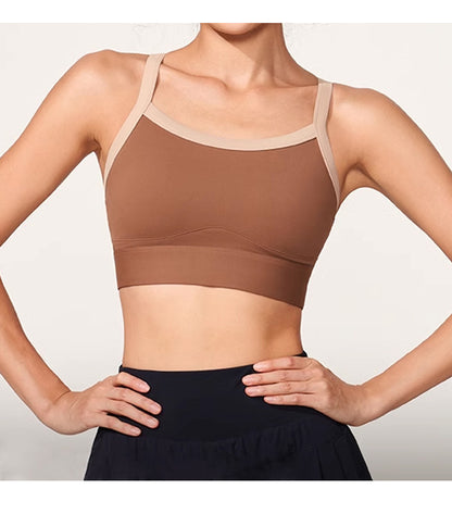 Contrast strap sports bra