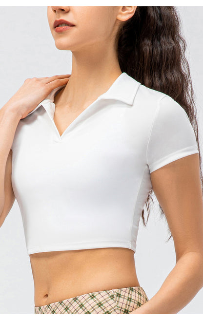 Collared crop top