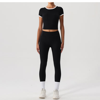 Contrast trim cropped top