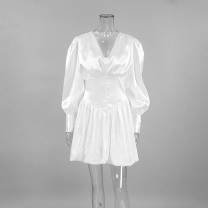 Full sleeve satin dress