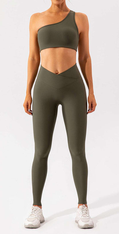 Spring Nude Feel Exercise Strap Beauty Back Exercise Body Hugging Suit Running Breathable Quick Drying Yoga Clothes Women