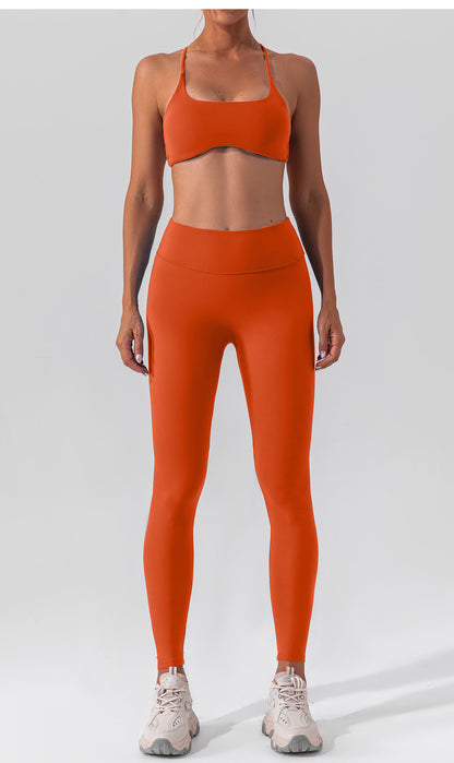 Cross back sports bra