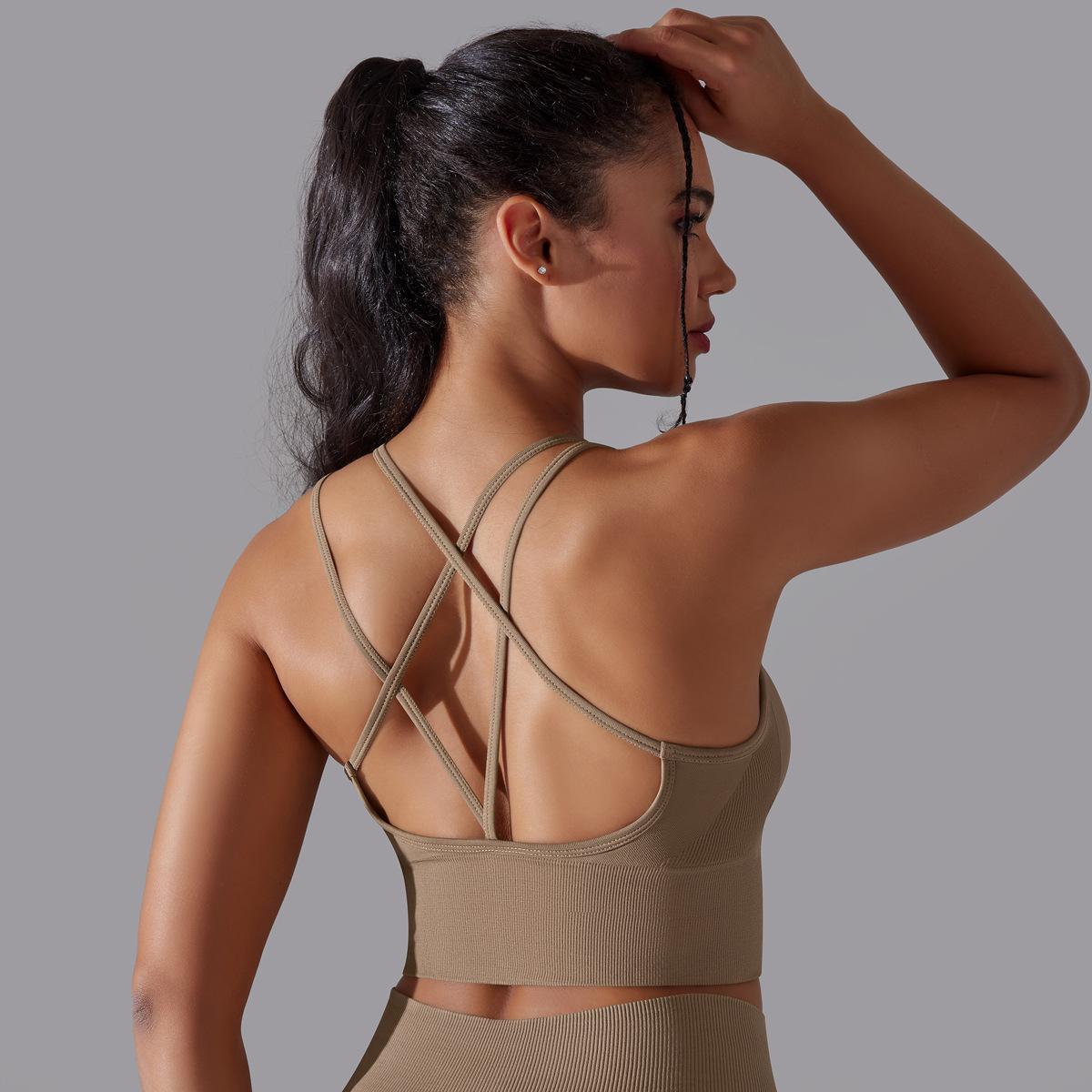 Cross back high support sports bra