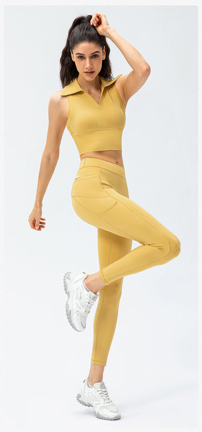 Collared high support top