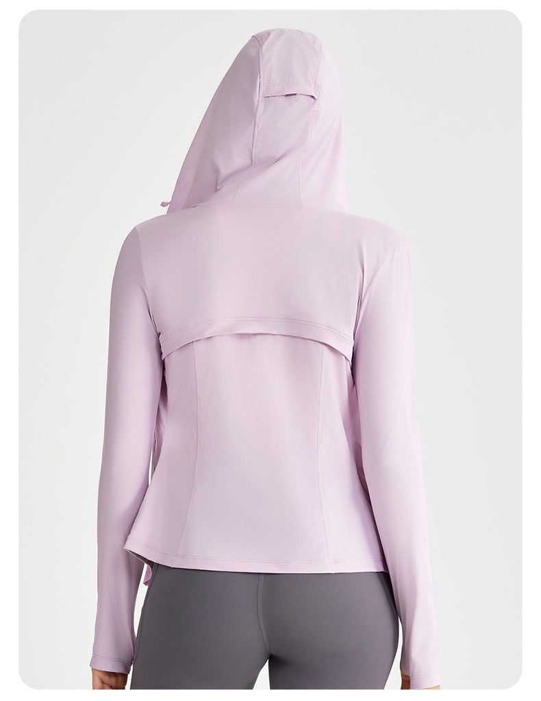 Hooded zip front jacket