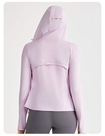 Hooded zip front jacket