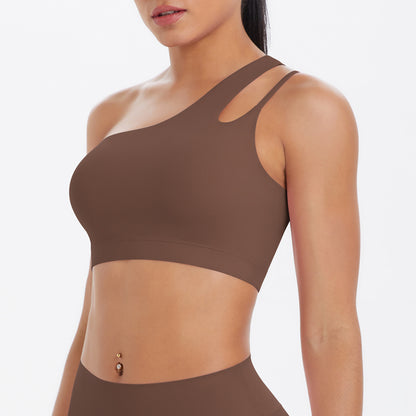 One shoulder sports bra