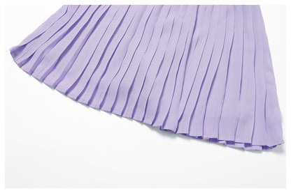 Pleated asymmetric fitness skirt