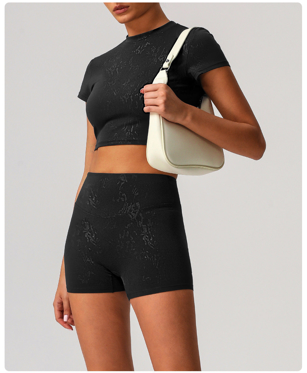 Printed cropped T shirt