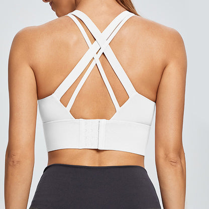 Cross back high support sports bra