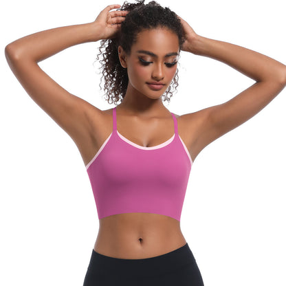 Contrast trim sports bra