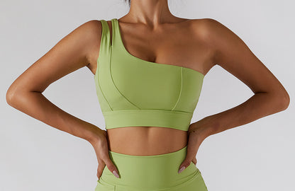 One shoulder sports bra