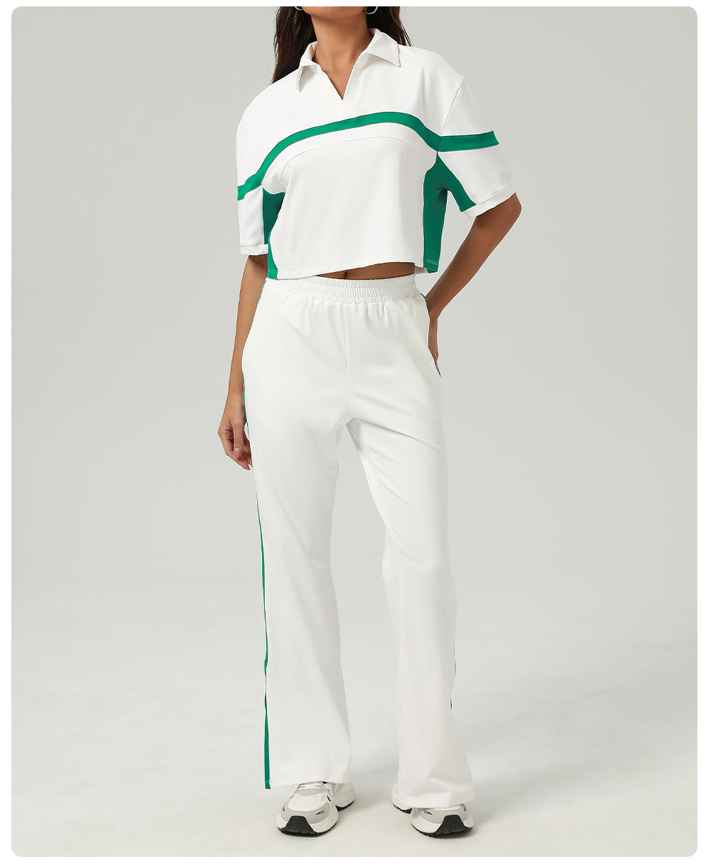 Contrast stripe T shirt