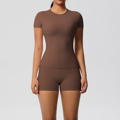 Brushed soft top and hot pants set