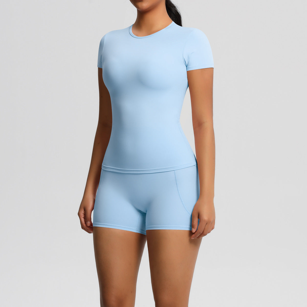 Brushed soft top and hot pants set