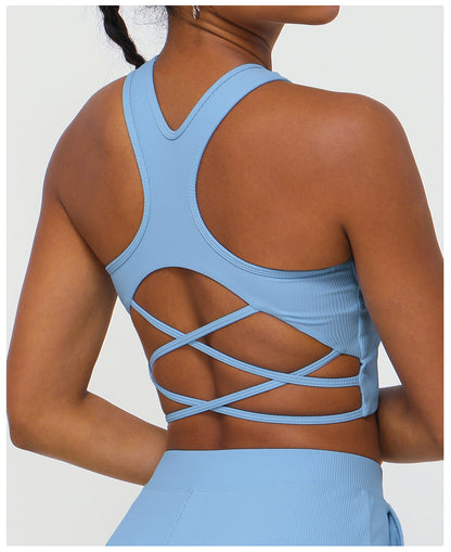 Cross back sports bra