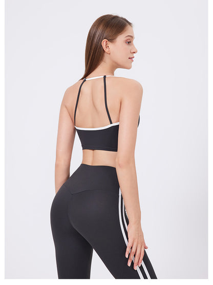 Contrast strap sports bra
