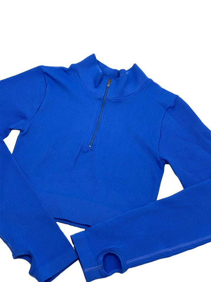 Solid Color Seamless Sports Yoga Suit Long Sleeved T shirt Popular Moisture Wicking Running Fitness Clothes Women