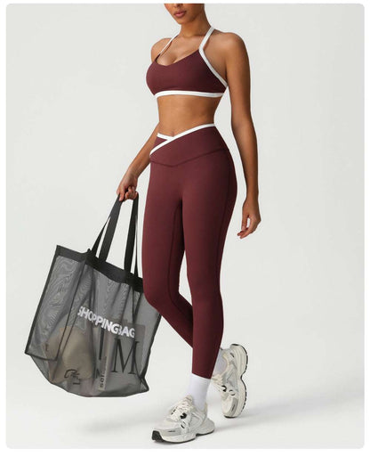 Cross waist leggings