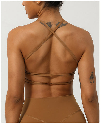 Gathered front sports bra