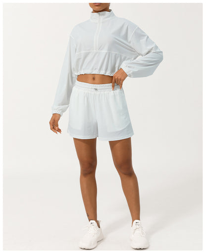 Matching zip front top & Shorts set