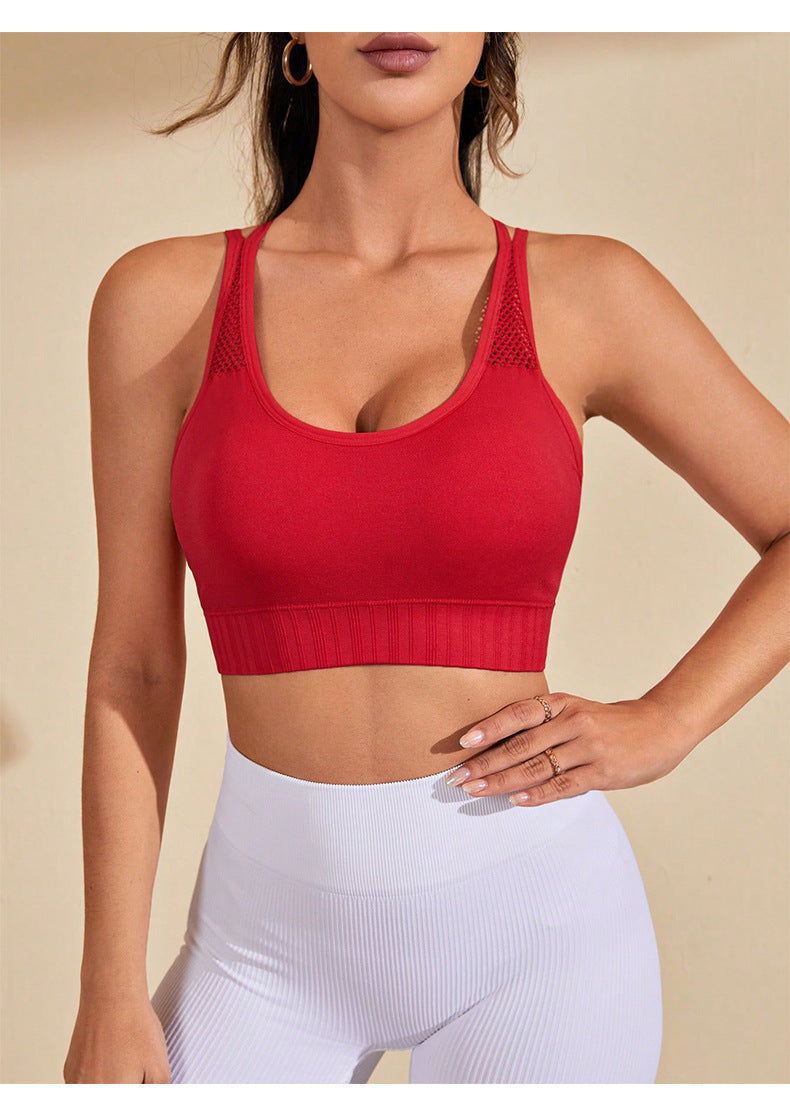 Cross back sports bra