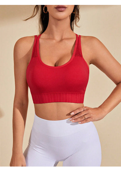 Cross back sports bra