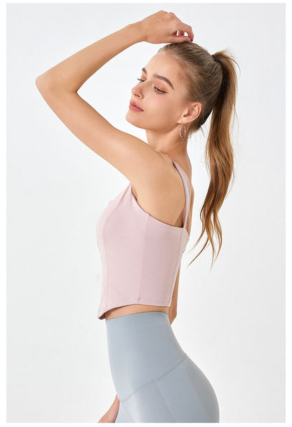 Corset look cropped vest
