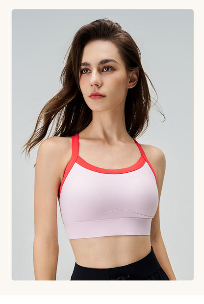 Contrast strap sports bra