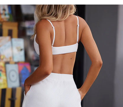 High support stripe bra
