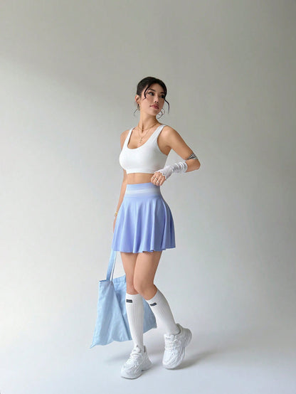 Jacquard waist tennis skirt