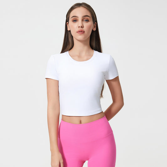 Drawstring back cropped top