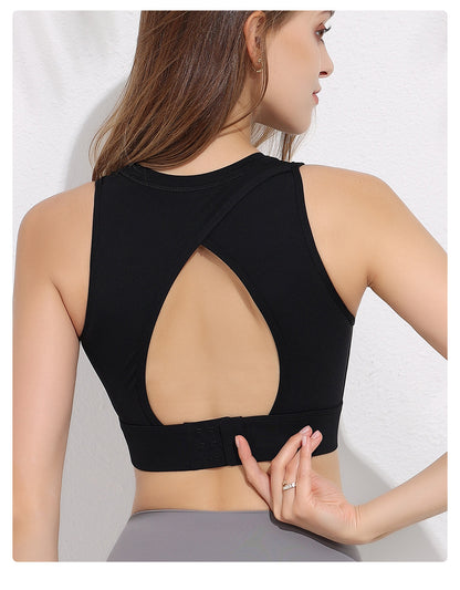 Cross back high support bra