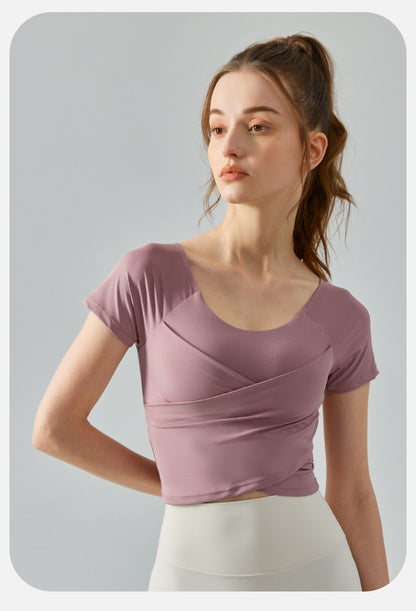 Cropped short sleeve top