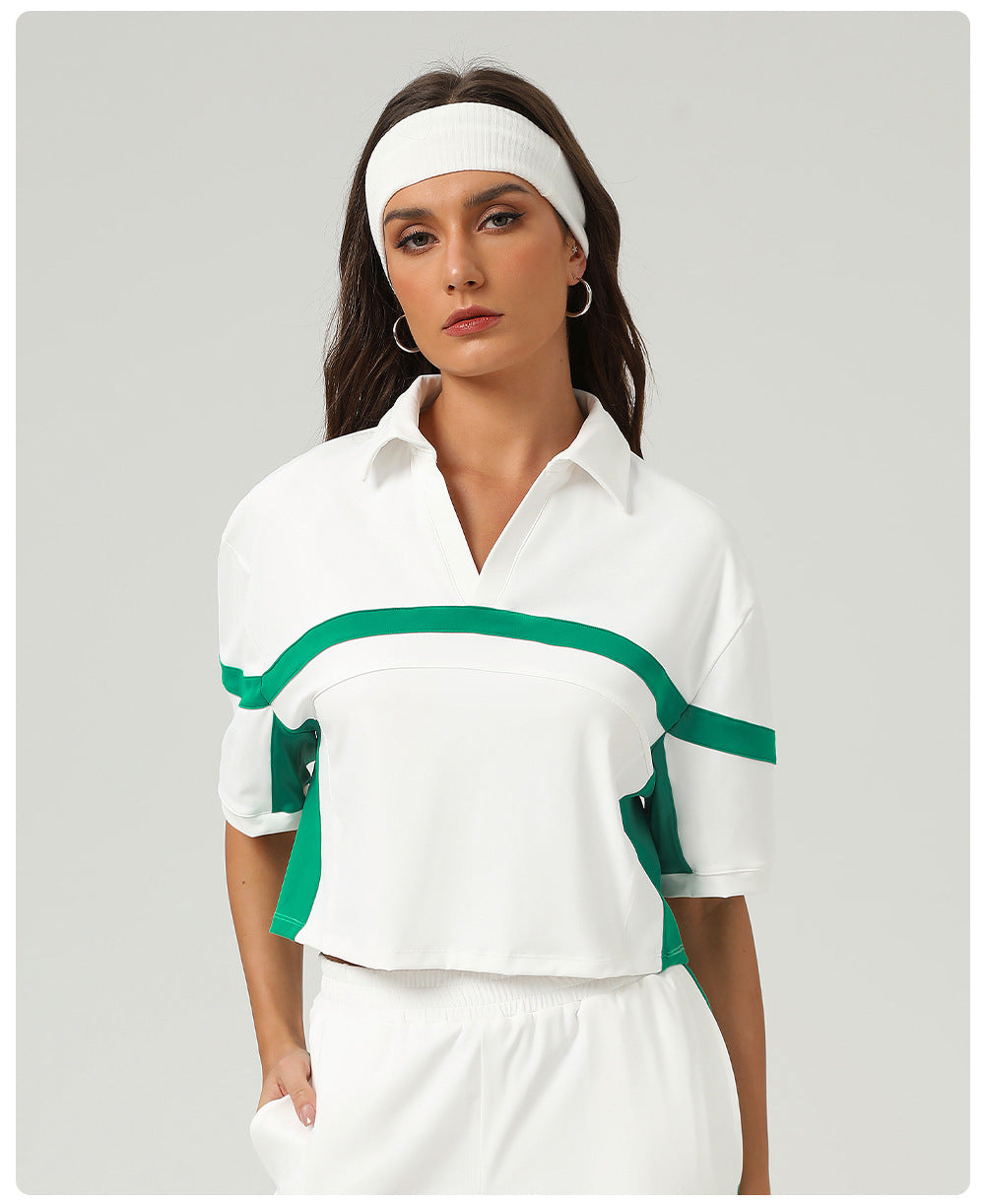 Contrast stripe T shirt