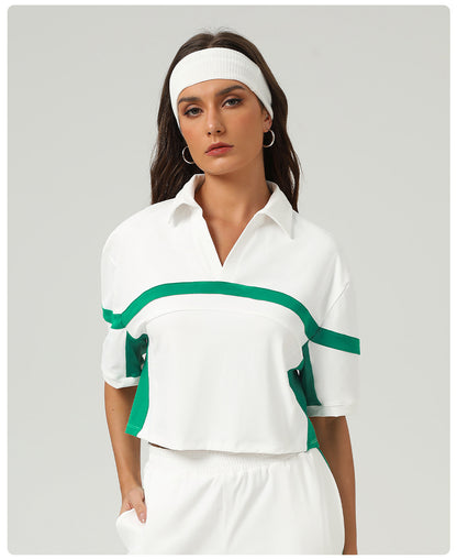 Contrast stripe T shirt