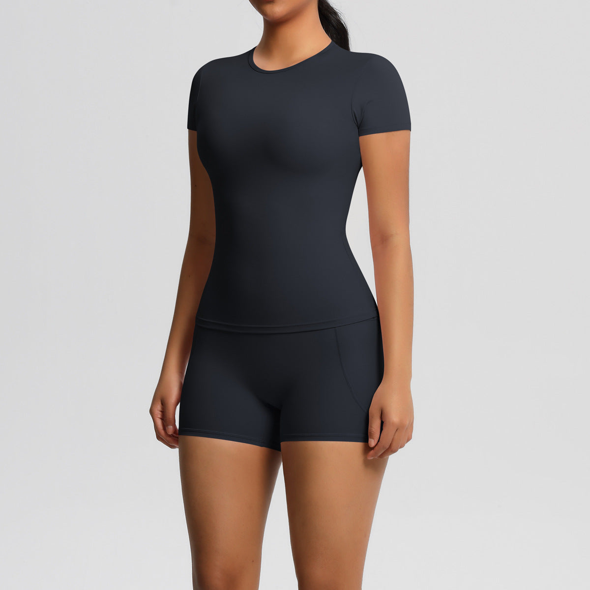 Brushed soft top and hot pants set