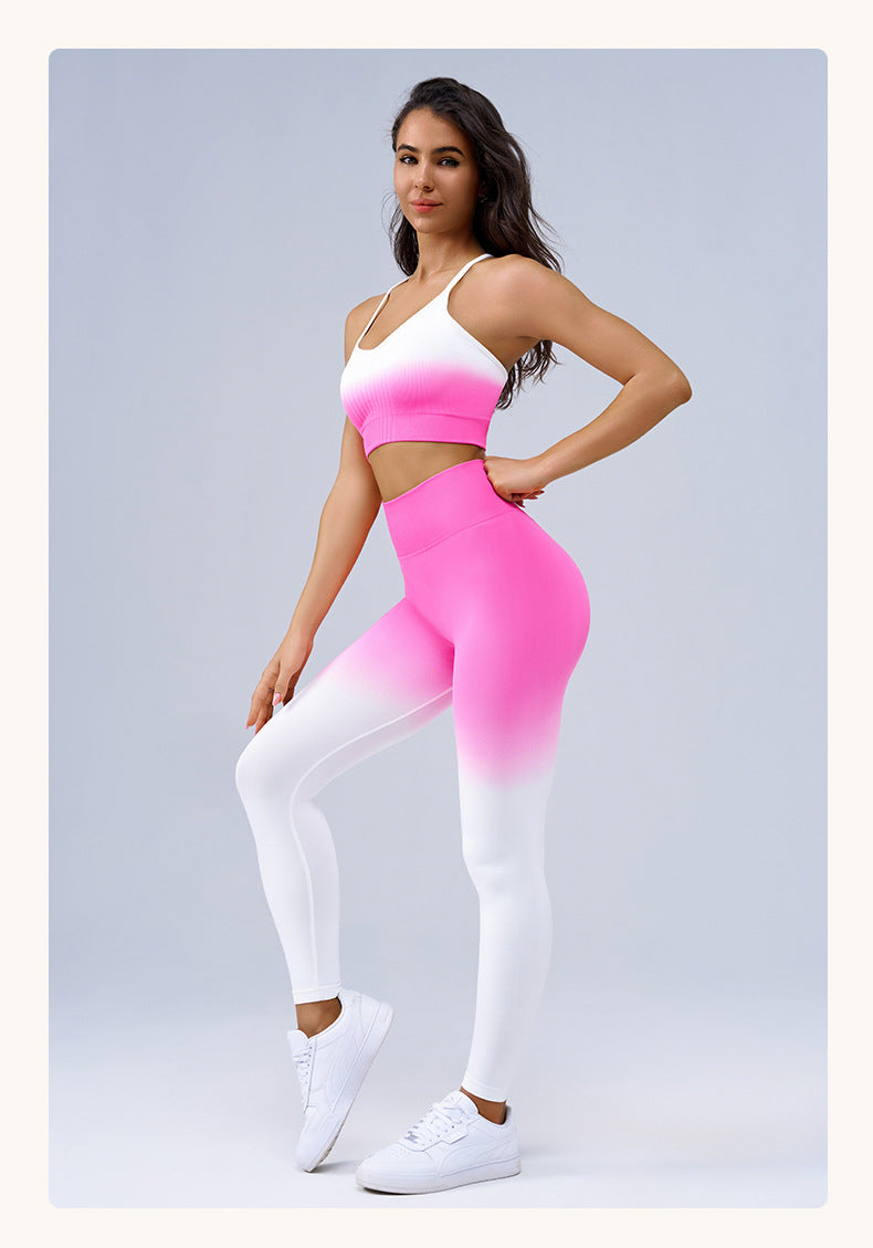 Matching ombre bra and leggings set