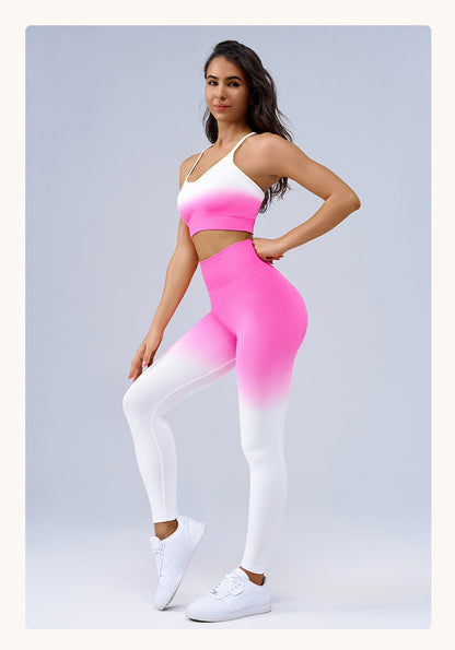 Matching ombre bra and leggings set