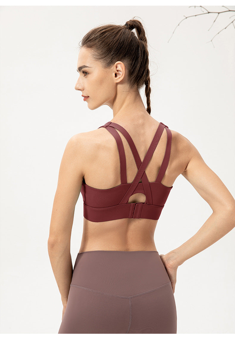 Cross back sports bra