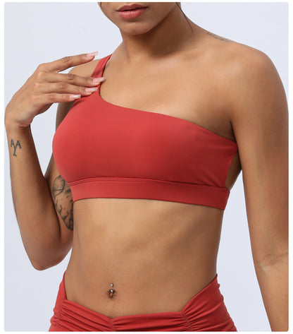 One shoulder sports bra