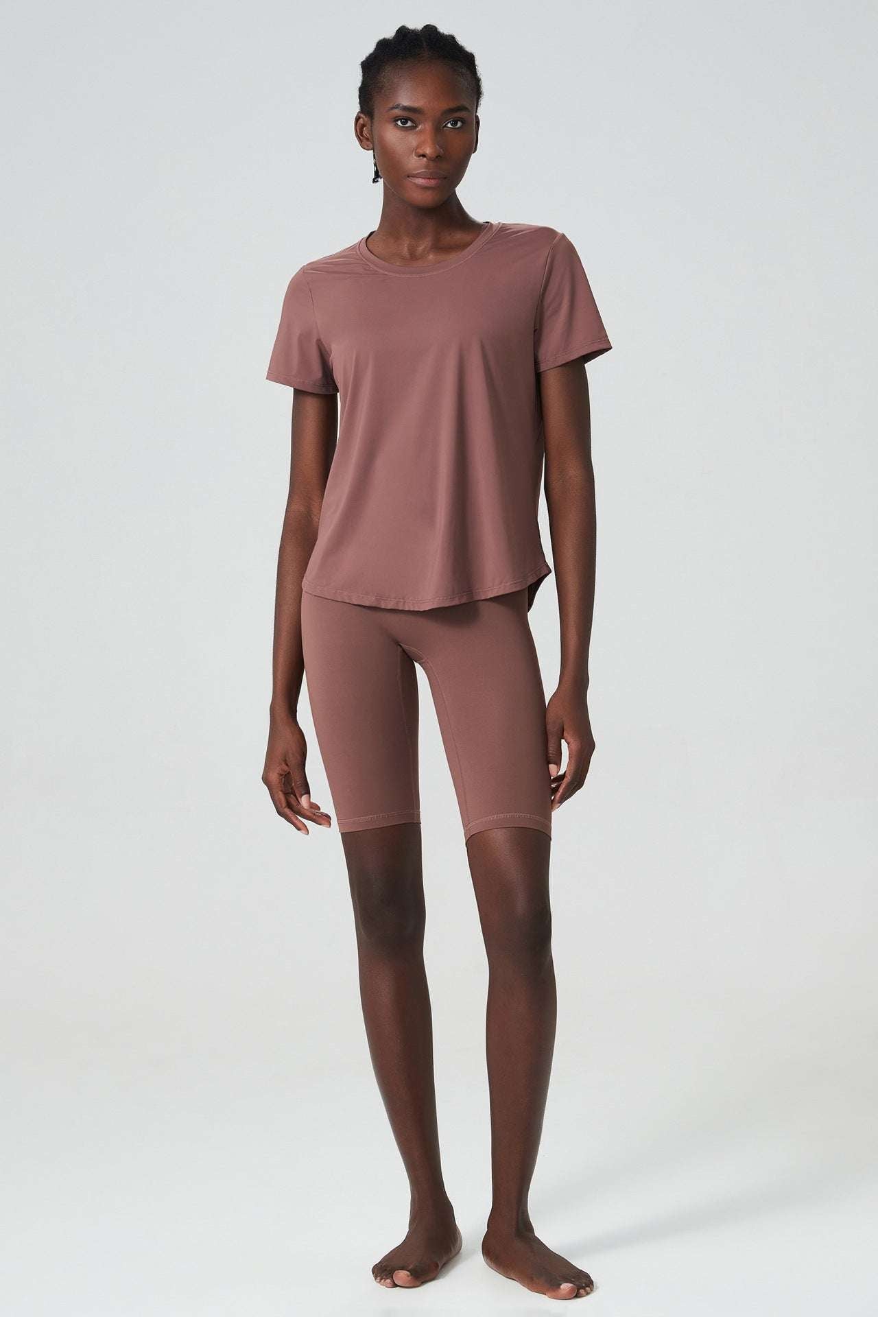 Matching T shirt and biker shorts set