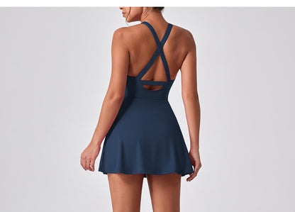 Cross back fitness dress